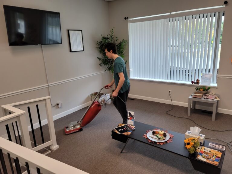 Carpet cleaner working in home