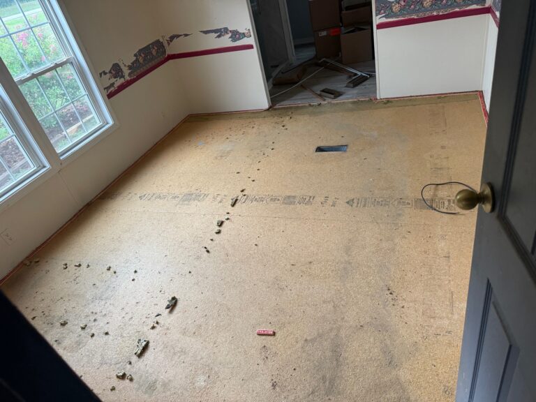 Fire-damaged room before restoration