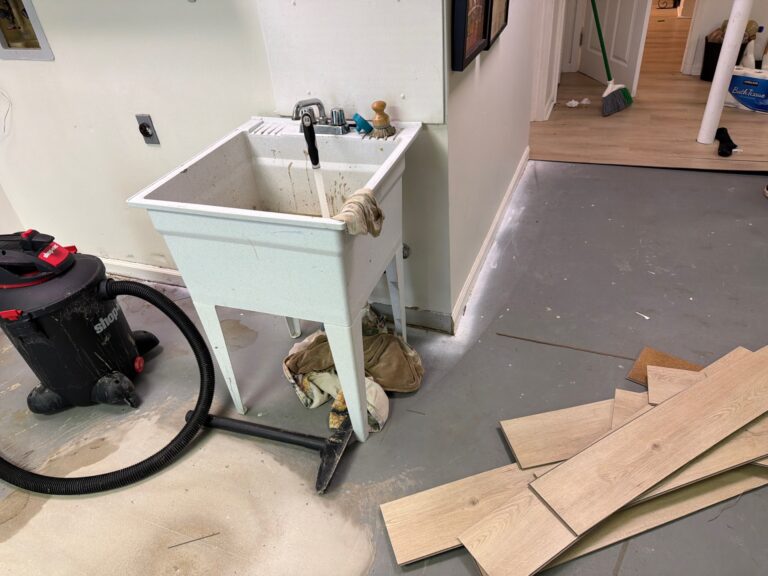 Flooring removed after water damage