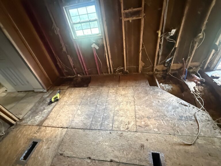 Interior after fire damage cleanup