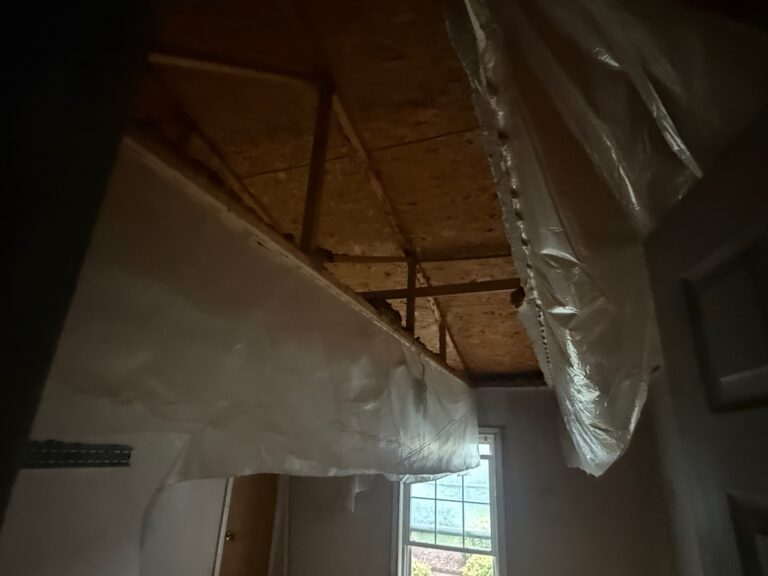 Smoke-damaged interior before cleanup