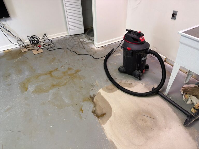 Water extraction from damaged floor
